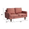Linen Sofa Modern Couch Comfy Loveseat with Wooden Legs for Living Room, Bedroom, Office - 2 of 4