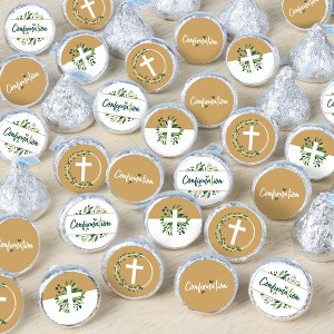 Big Dot of Happiness Confirmation Elegant Cross - Religious Party Small Round Candy Stickers - Party Favor Labels - 324 Count - 1 of 4
