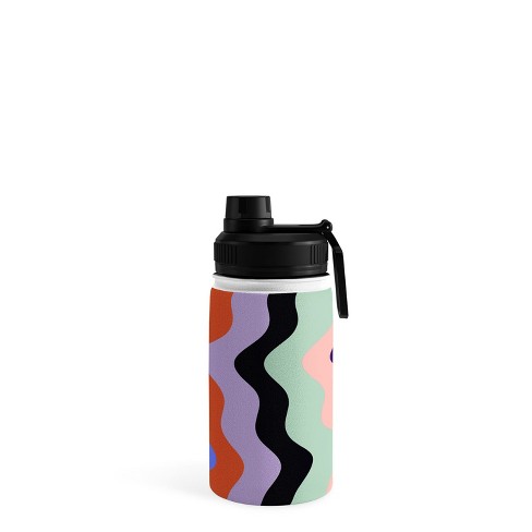 JoyJolt 20 oz. Black Glass Water Bottle with Carry Strap and Non