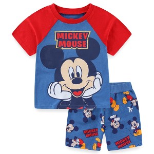 Disney Mickey Mouse Boys Short Sleeve T-Shirt and French Terry Short Set for Toddler and Big Kids - 1 of 4