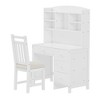 Ridstar 40 in. W Home Vanity Table with Padded Chair, Bookshelf, 4 Drawers & Storage Rack for Office, Bedroom & Living Room-White - 4 of 4