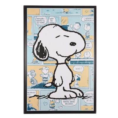 Silver Buffalo Peanuts Snoopy Comic Panel 13 x 19 Inch Hanging Wood Wall Art