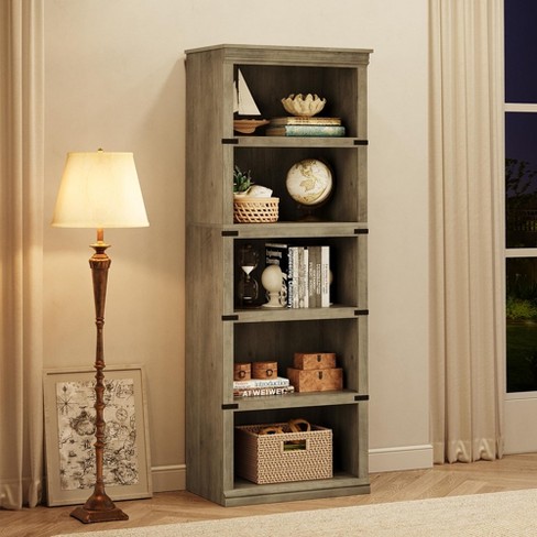 5 Shelf Bookcase Adjustable Book on sale Shelves For Display