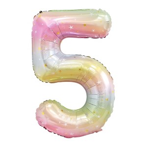 Unique Bargains Number 5 Foil Balloon Colorful 1 Pc : Target