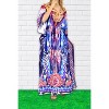 HAPPY BAY Women's House Daily Routine Evening Wear Holiday Casual Loungewear Loose Caftan Long Boho Sleepwear Slit Dress 2X-3X Multicolored, Abstract - 2 of 4