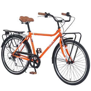 RISOKEYS 26 Inch Vintage Commuting Adult Cruiser Bicycle, 7 Speed Commuter Steel Frame Bike for Commuting to Work Shopping Hanging Out - 1 of 4