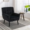 XINGHANZHENXUAN Modern Accent Chair, Armchair for Living Room, Bedroom & Home Office, Black Frame - 3 of 4