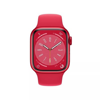 41mm Red Aluminum Smart Watch with Fluoroelastomer Strap