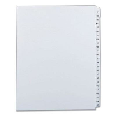 Avery Preprinted Legal Exhibit Side Tab Index Dividers, Allstate Style, 25-Tab, 151 to 175, 11 x 8.5, White, 1 Set