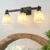 Dewdrop 3-Light Bathroom Vanity Light, Modern Matte Black Wall Sconce with Frosted Glass Shades for Over Mirror - 2 of 4