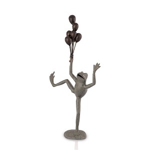 SPI Home Balloon Seller Frog Garden Sculpture – 36.5-Inch Tall Cast Aluminum Whimsical Outdoor Statue with Playful Character - 1 of 3