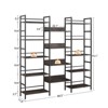 Jojoka Triple Column 5-Tier Bookshelf, Freestanding Industrial Storage Shelf with Adjustable Shelves for Bedroom, Living Room, or Home Office - 2 of 4