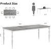 Dining Room Table 6, 70.9'' Mid Century Kitchen Table Furniture with Metal Frame Heavy Duty Legs Waterproof Industrial Rectangle Dining Table (Grey) - 2 of 4