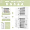72-Inch Tall Bathroom Storage Cabinet with 4 Doors, 1 Drawer, Adjustable Shelf & Storage Rack, Anti-Tip Design, White - 4 of 4