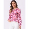 Allegra K Women's 1950s Vintage Ruffle Neck Long Sleeve Dots Chiffon Blouse - 2 of 4