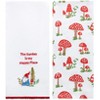 The Lakeside Collection Set of 2 Spring Mushroom Embroidered Kitchen Towels - Happy Place Garden - 2 of 4