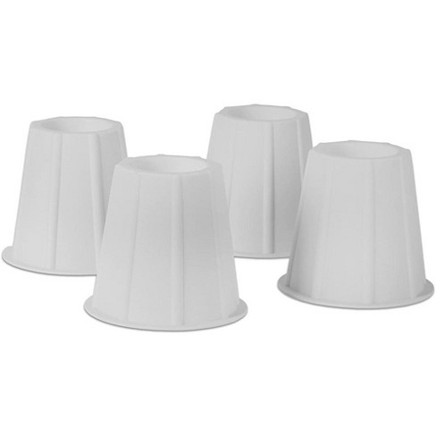 4 Pack Round Bed Risers - Furniture Risers 5 to 6 inches White - Heavy-Duty  Furniture Riser for Table, Couch, Desk, and Chair - HomeItUsa