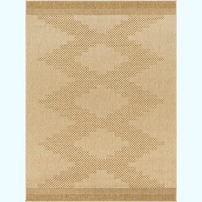 Mark & Day Nathali 7'10"x7'10" Square Woven Indoor & Outdoor Area Rugs Brown: Polypropylene, Chevron Pattern, Stain-Resistant