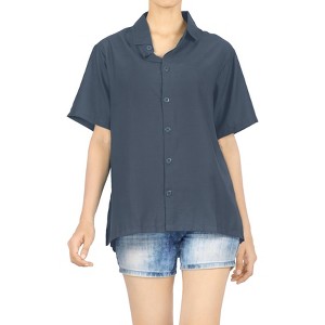 HAPPY BAY Women's Summer Casual Hawaiian Short Sleeve Blouse Shirt Dressy Blouses Button Down Dress Tops Tee Shirts T Shirts for Women - 1 of 3