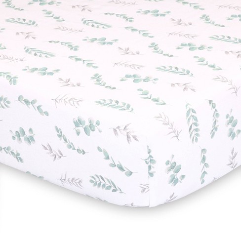 The Peanutshell Fitted Crib Sheet - Floral Leaves - image 1 of 3