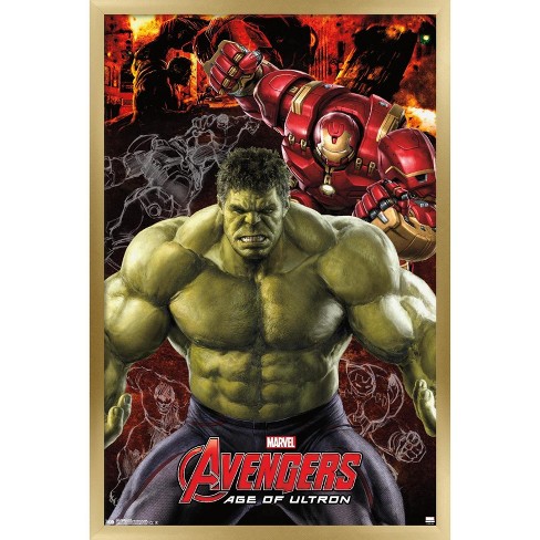 Trends International Marvel Cinematic Universe Avengers Age Of Ultron Hulk Framed Wall Poster Prints Gold Framed Version 22 375 X 34 Target