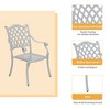 CLIHOME Outdoor Patio Woven Diagonal Grid Cast Aluminum Dining Chair(Set of 2) - 3 of 4
