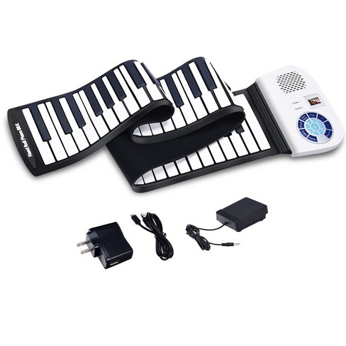 61-Key Roll Up Piano, Rechargeable Portable Piano Keyboard
