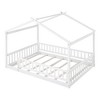 CAVINAS Full Size Wood Montessori Bed,Modern Floor Bed with House Shaped Frame and Safety Fence,Toddler Bed for Bedroom - 4 of 4