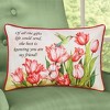 Collections Etc My Friend Tulips and Hummingbird Sentimental Accent Pillow Red - 2 of 2