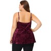 Agnes Orinda Women's Plus Size Velvet Adjustable Strap Peplum Sleeveless Camisoles - 4 of 4