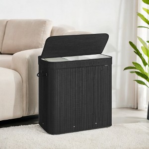 39.6 Gals Laundry Hamper Basket Bamboo Laundry Basket with Lid Removable Machine Washable with Handles - 1 of 4