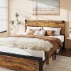 Homhougo Full Size Bed Frame with Storage, 4 Drawers and Heavy Duty Strong Metal Support Bed Frame with Wooden Headboard and Footboard, Brown - 3 of 4