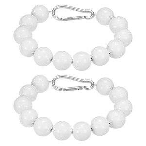 Unique Bargains Stainless Steel Indoor Outdoor Durable Flag Pole Beaded Flagpole Retainer Ring 12 Beads 2 Pcs - 1 of 4