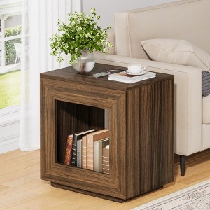 Dolomm 25.79" Nightstand with Open Storage Space, Sofa Side Table with Power Socket and USB Port, Suitable ,for Living Room and Bedroom - 1 of 4