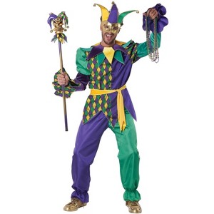 California Costumes Deluxe Mardi Gras Jester Men's Costume - 1 of 1