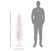 Angel Sar 5ft Prelit Slim Pencil Christmas Tree, White Artificial Xmas Tree with 8 Light Modes & 150 Colorful LEDs, Skinny Holiday Decor - 3 of 4