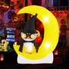 Costway 4.3 x 5.1 ft Inflatable Owl on Moon LED Lighted Halloween Decoration w/ Large Moon & Wizard Owl  w/ Stakes & Sandbags - 3 of 4