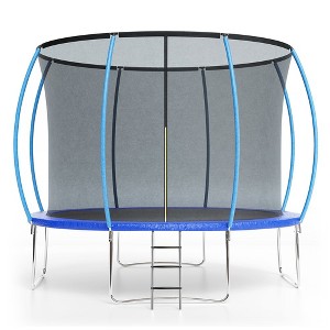 10/12/12/16 FT Pumpkin Trampoline with Safety Enclosure Netand Ladder-ModernLuxe - 1 of 4