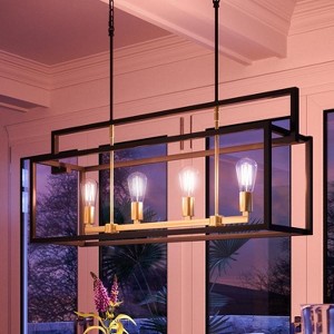 Urban Ambiance Luxury Modern Farmhouse Farmhouse Chandelier,  17-1/4" x 40-7/8",  Charcoal Finish, UHP2801 - 1 of 4