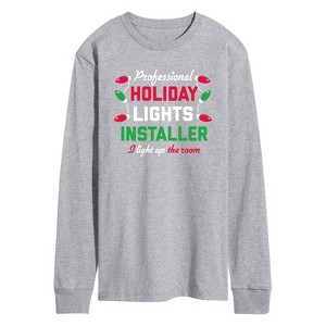 Men's - Instant Message - Holiday Lights Installer Christmas Long Sleeve Graphic T-Shirt - 1 of 4