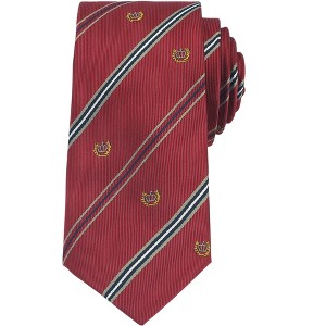 INSPIRE CHIC Men's Stripe Print Self-Tied Crown Flowers and Anchor Necktie for Graduation School Uniform College 1 Pc - 1 of 4