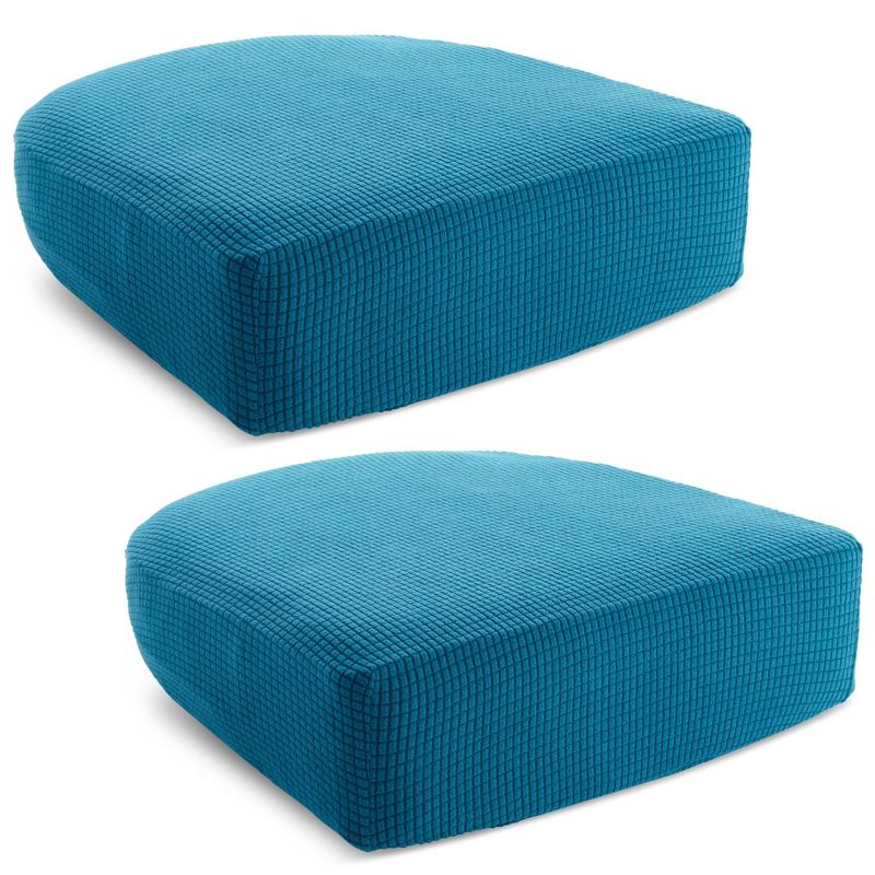 Juvale 2 Pack Stretch Couch Cushion Slipcovers, Reversible Polyester Outdoor Sofa Protectors, Small, Teal, 1 of 8
