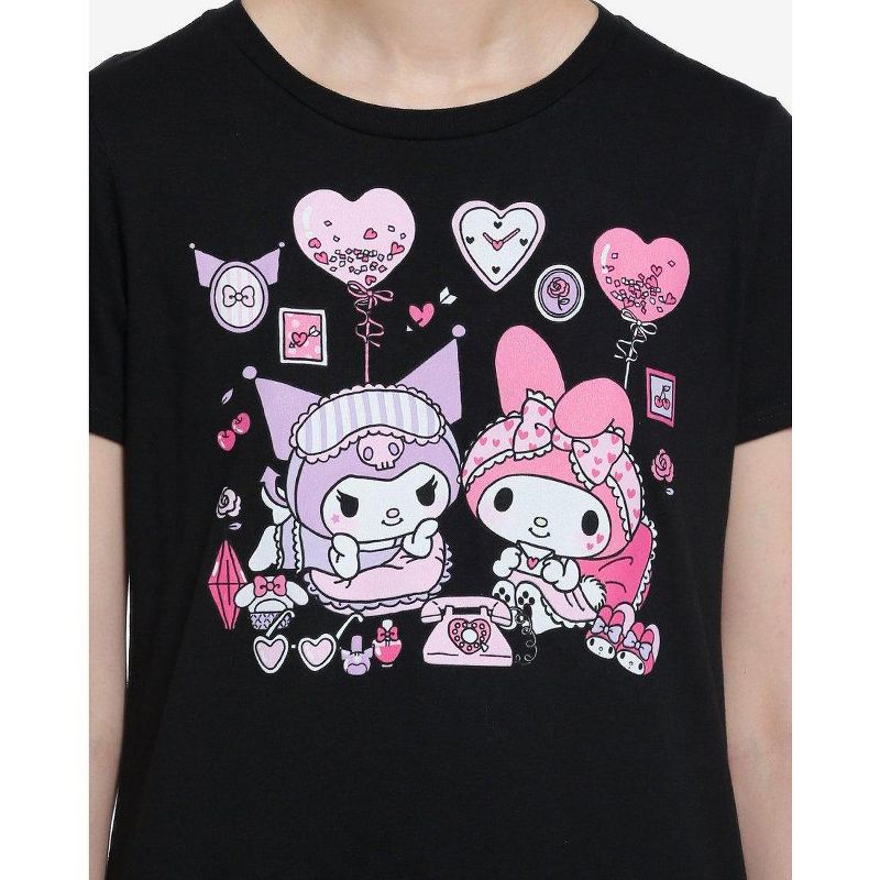 Women's Hello Kitty and Friends My Melody and Kuromi Slumber Party T-Shirt Adult, 3 of 5