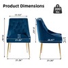 DYHOME Modern Dining Chairs Set of 4, Mid Century Dining Chairs with 5.12” Cushions, Velvet Upholstered Dining Chairs with Back Pull Rod - 3 of 4