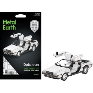 Model Kit DeLorean Brushed Metal (Moderate Difficulty) Steel Model by Metal Earth - 1 of 4