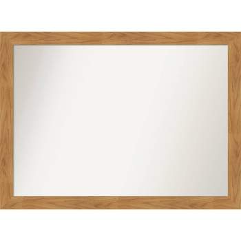 42" x 31" Non-Beveled Carlisle Blonde Wood Wall Mirror - Amanti Art