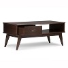 48" Tierney Solid Hardwood Coffee Table with Drawer & Shelf - WyndenHall: Low Profile, Storage - 3 of 4