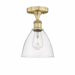 Bristol Glass - 1 Light Semi-Flush Mount In Industrial Style-10.25 Inches Tall and 7.5 Inches Wide - 1 of 1