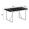 Fontoi Dining Tables, Rectangular Writing Table, Dining Table with Metal Legs Frame for Home Kitchen Office Terrace, Black, 31.5"*30"*55" - 2 of 4