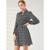 INSPIRE CHIC Women's Smocked Waist Tie Neck Floral Long Sleeve Dress - 2 of 4